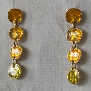 Metal and Enamel Stud Earrings